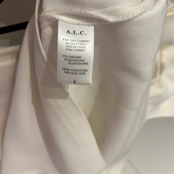 A.L.C White 100% Silk Top - Picture 3 of 3